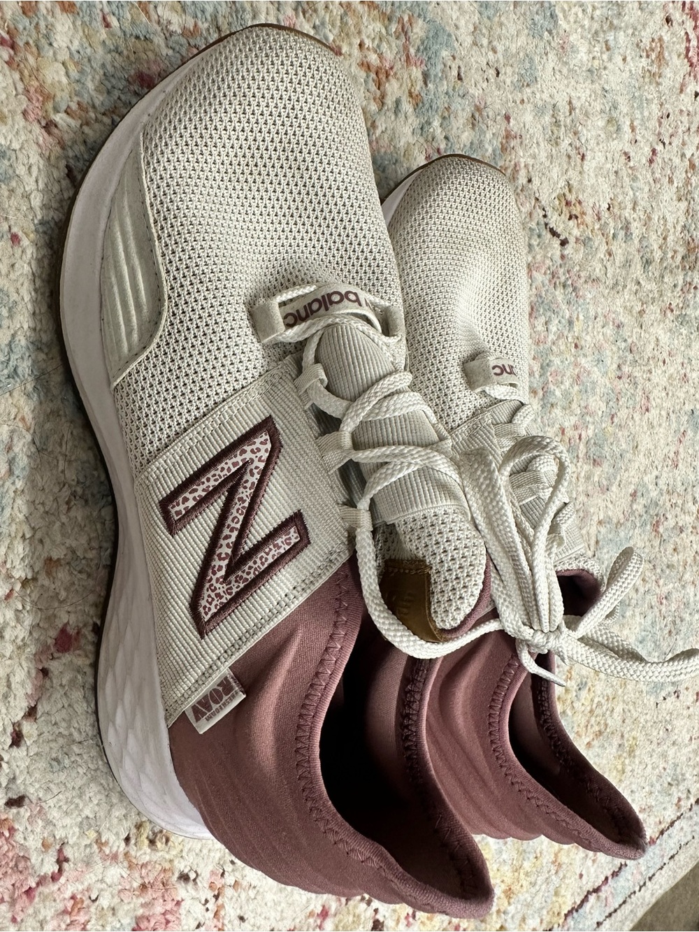 New Balance Cream and Mauve Women's Athletic Sneakers